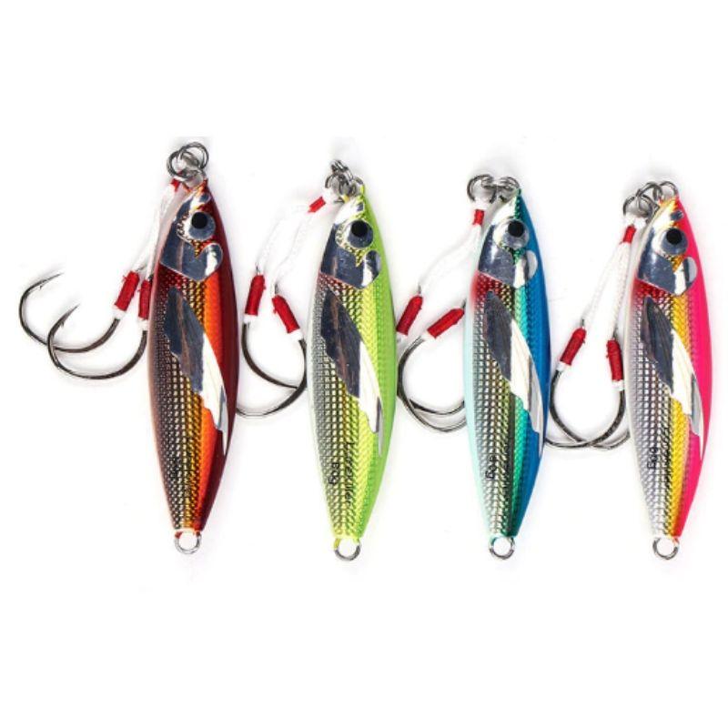  Ghanneey 3pcs 100g Fishing Jigs with Two Assist Hooks