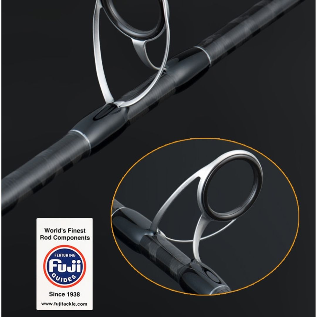 2.4M 44LB/ 20KG Two-sectional Heavy Power Carbon Spinning Rod with Fuji  Guide Rings