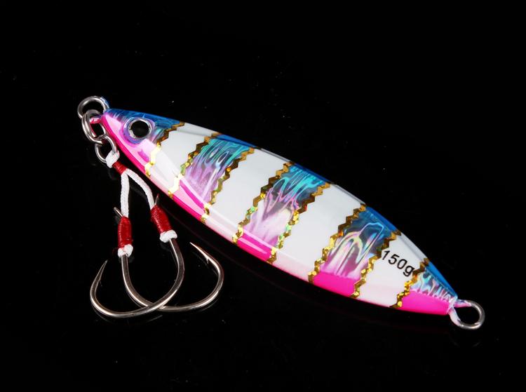 Otomin Jigging Spoon Metal Lures Saltwater Slow Pitch Jigs Lures Fishing  Jigs Reflective Aartificial Baits with 300LB Assist BKK Hooks 150g 200g  250g 300g (Pink with no Hook, 200g) : .com: المستلزمات